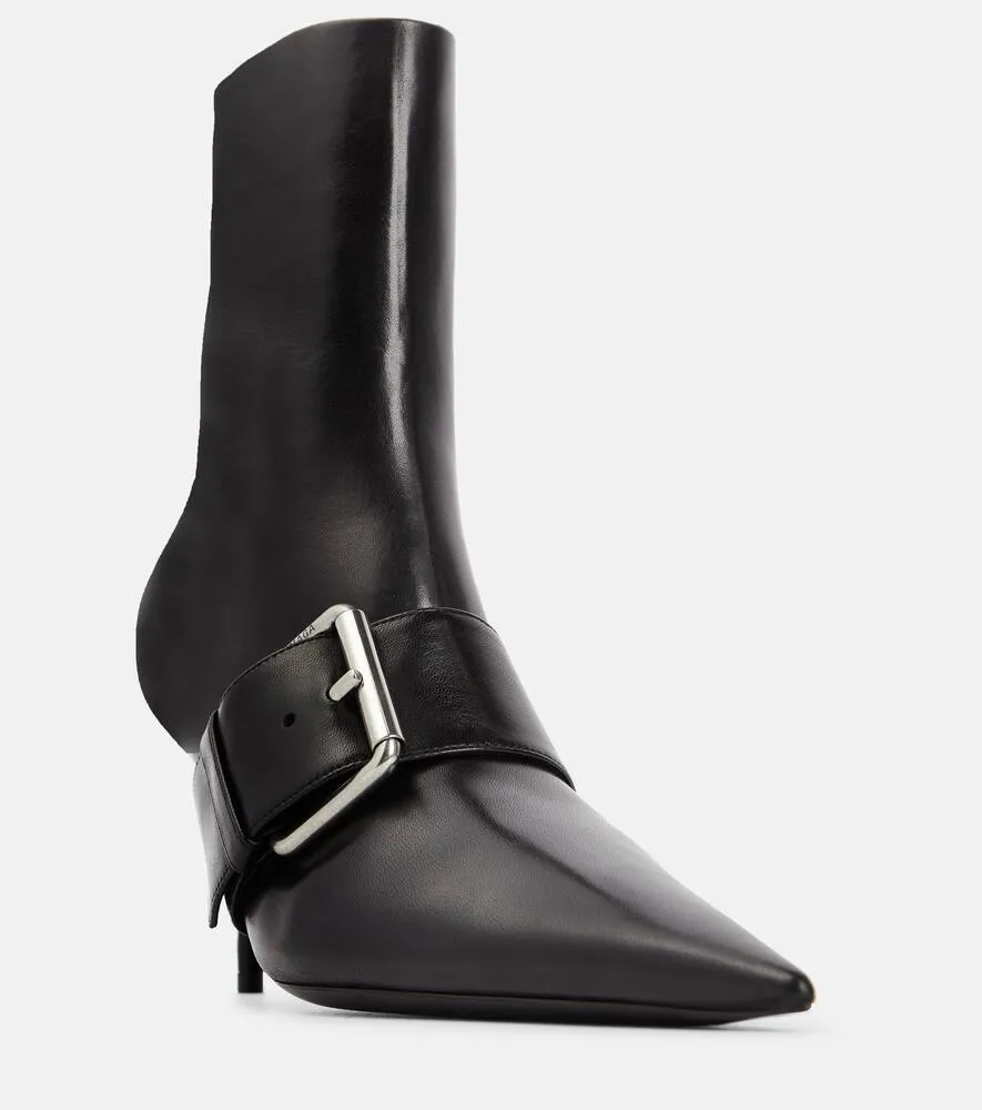 Balenciaga Knife 80 leather ankle boots