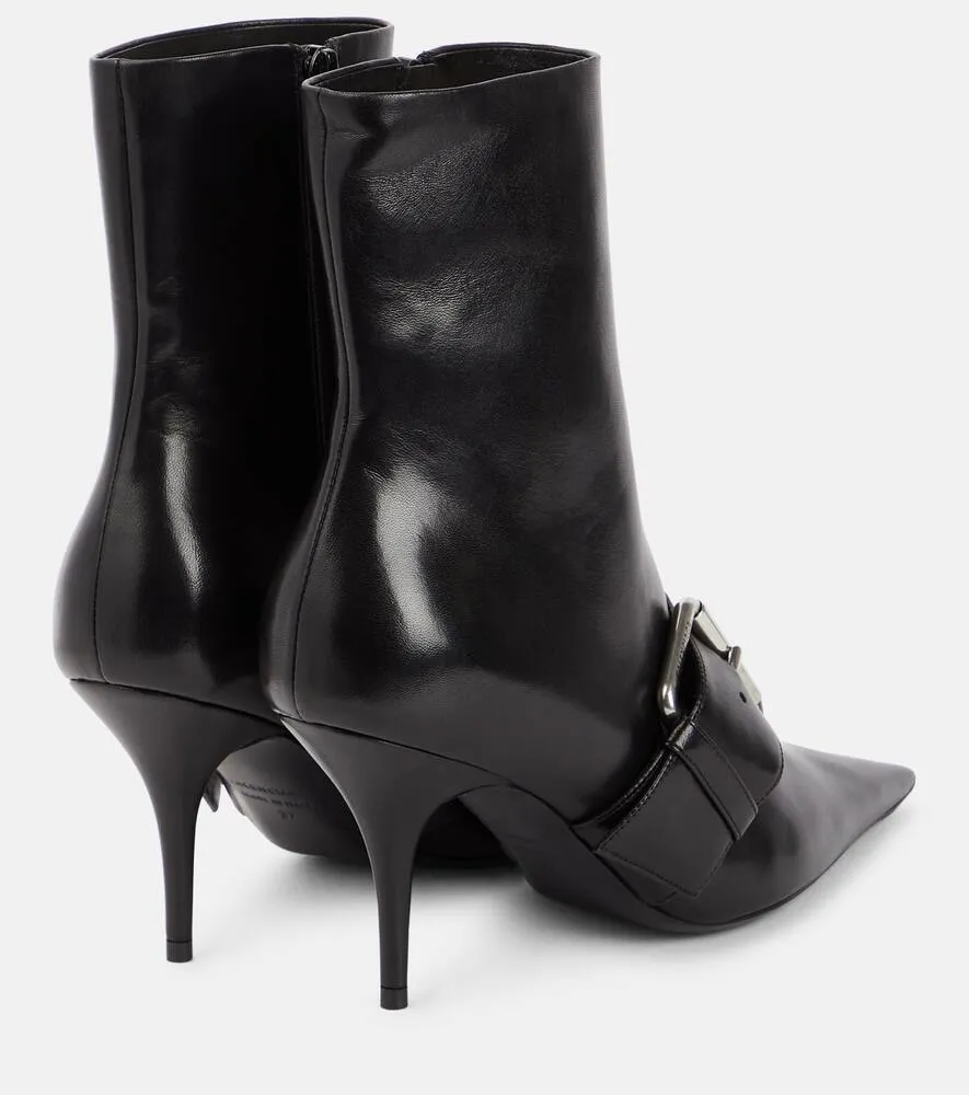 Balenciaga Knife 80 leather ankle boots