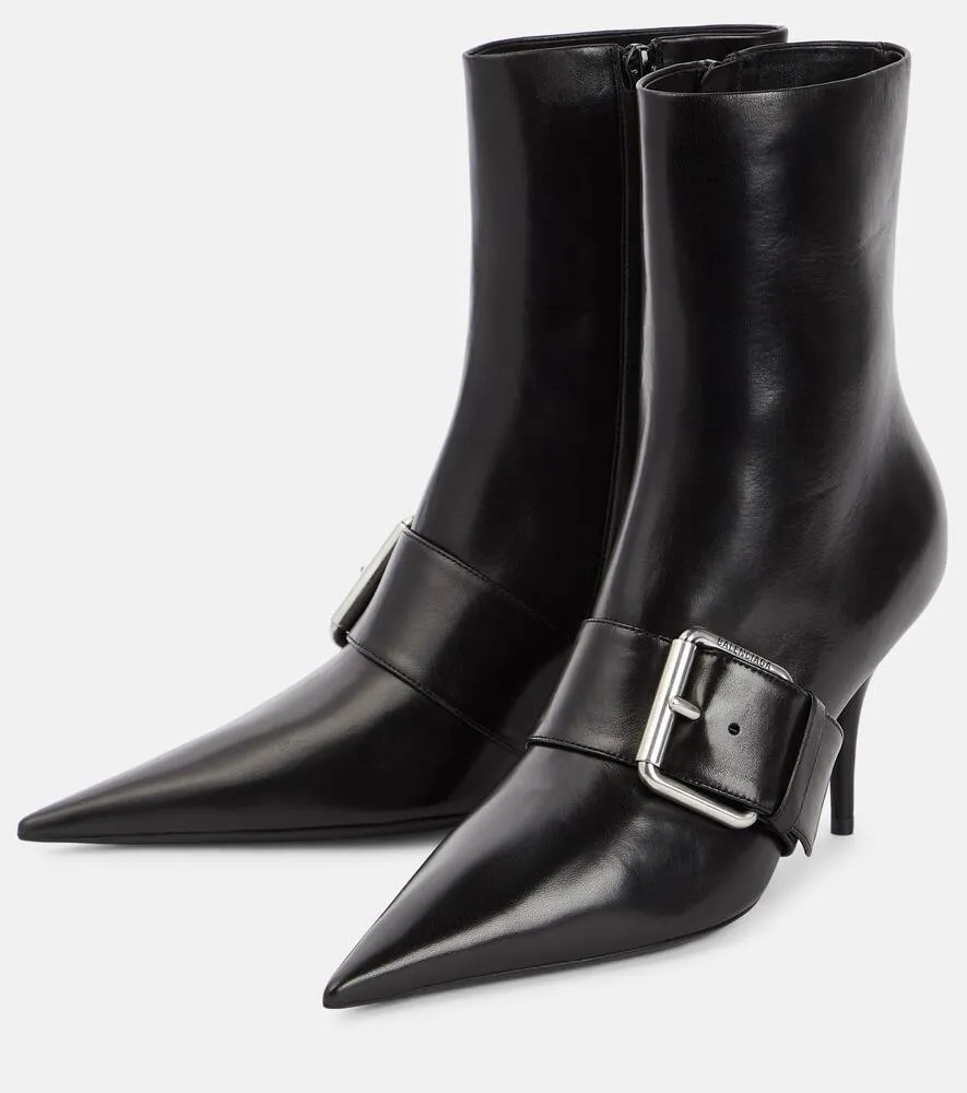 Balenciaga Knife 80 leather ankle boots