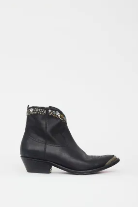 Black Leather Western Boot