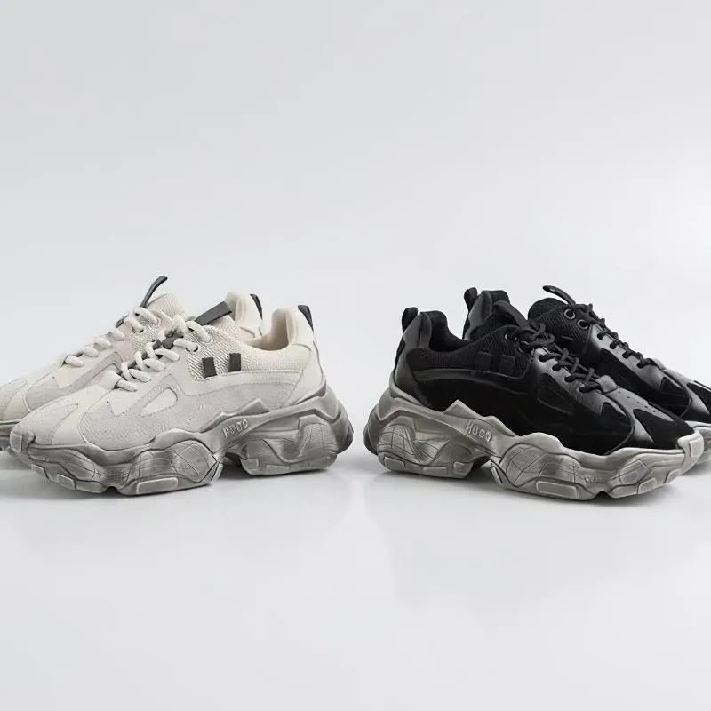 Breathable Genuine Leather Women's Sneakers / Casual Shoes on Cool Platform