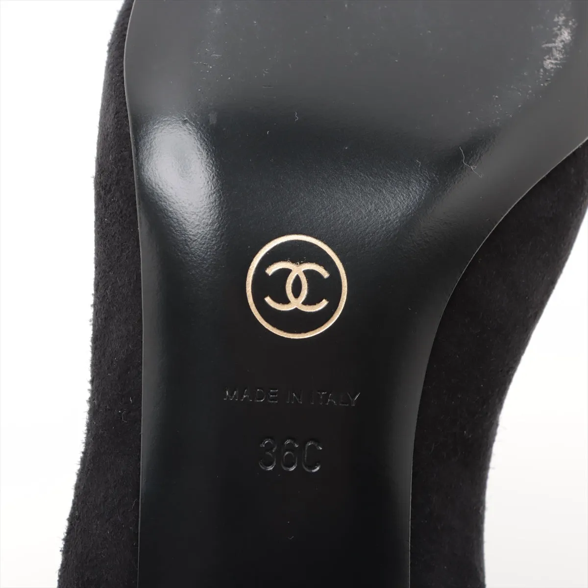 Chanel Coco Short Boots 36  Black G35000 Line Stone