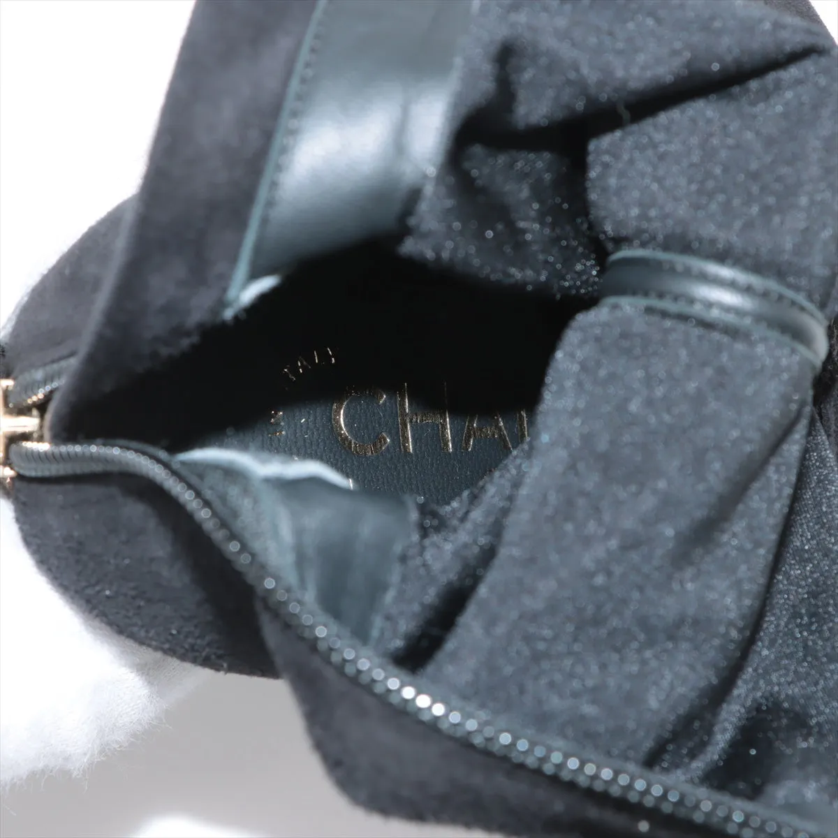 Chanel Coco Short Boots 36  Black G35000 Line Stone