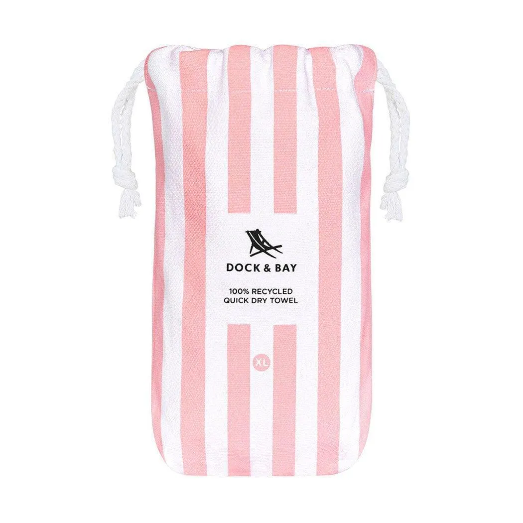 Dock & Bay Beach Towel Cabana Collection XL | Quick Dry | Malibu Pink