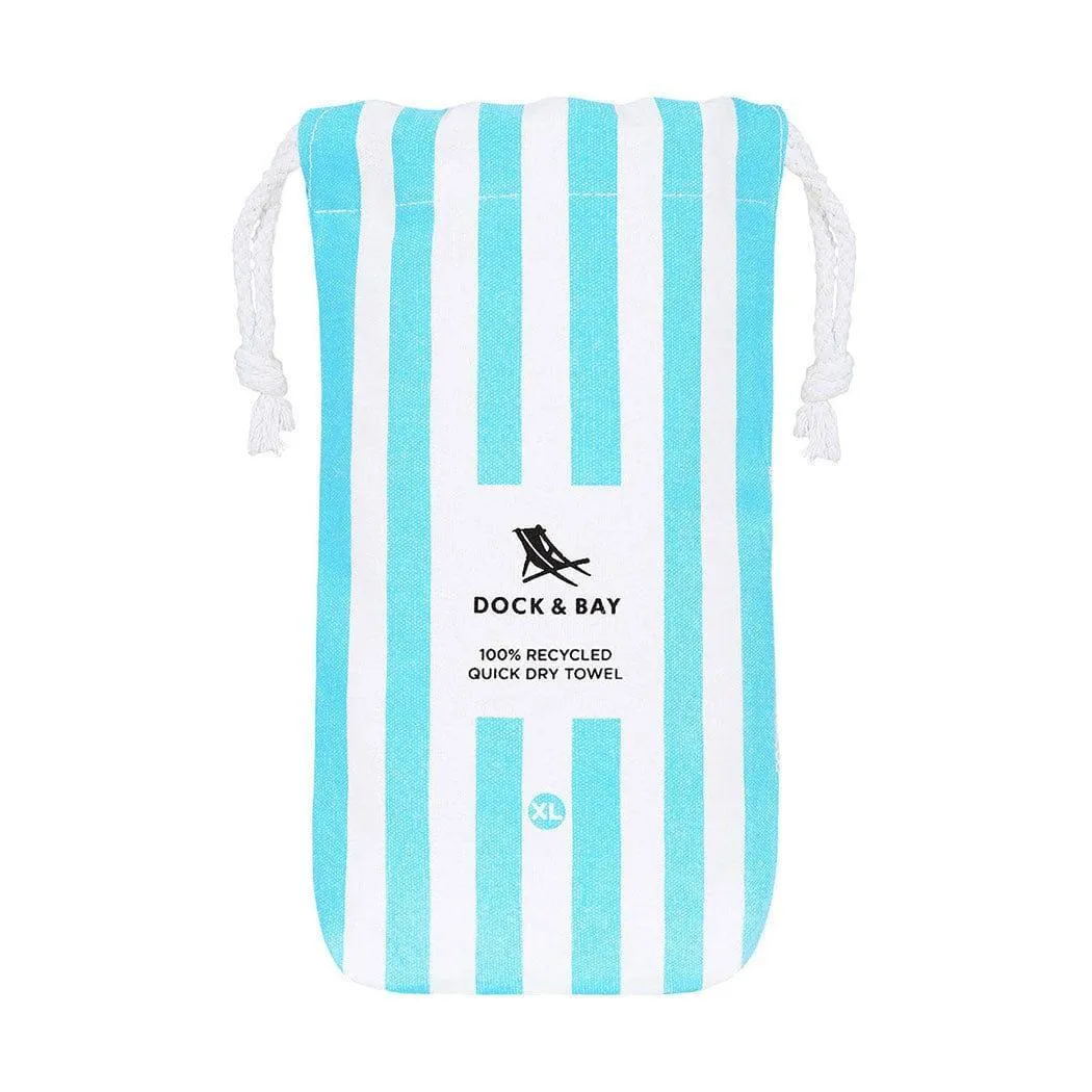 Dock & Bay Beach Towel Cabana Collection XL | Quick Dry | Tulum Blue