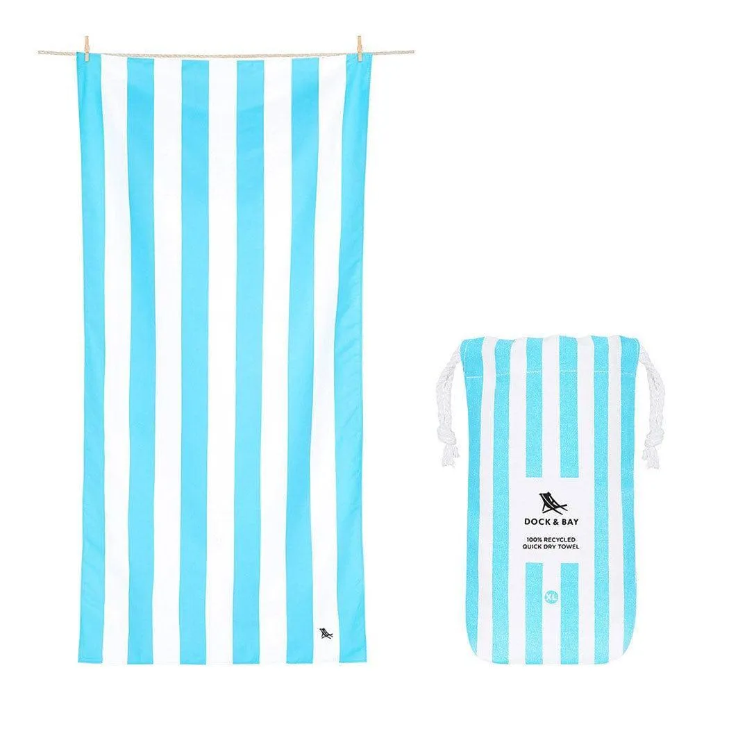 Dock & Bay Beach Towel Cabana Collection XL | Quick Dry | Tulum Blue