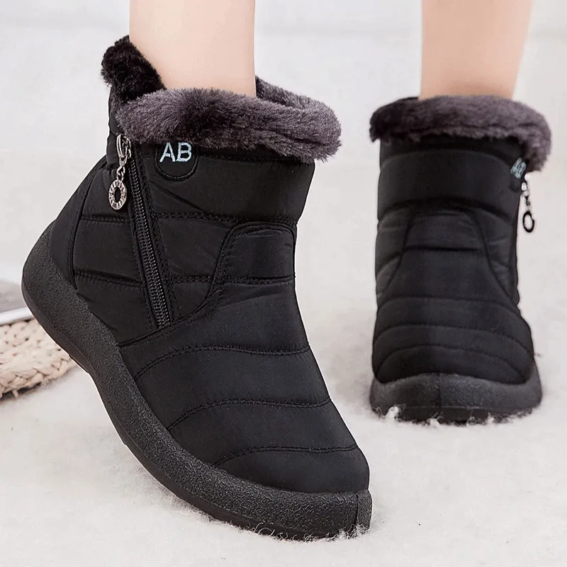 Dyavor Women Fur Lined Outdoor Orthopedic Snow Boots