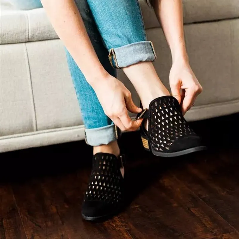 Fashion Elegant Women's Stenciled Chunky Sandals