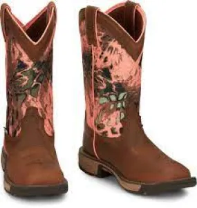 Justin 11in Women's Camo Rush Leather Work Boots