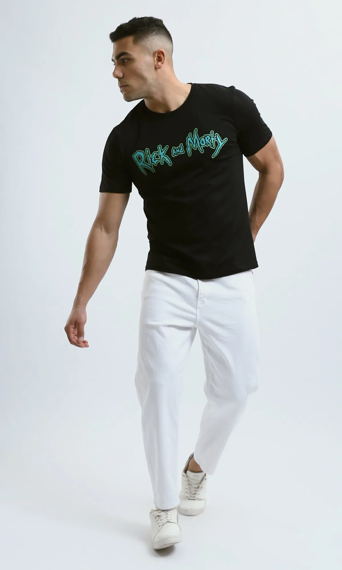 O178914 "Rick And Morty" Short Sleeves Black Tee
