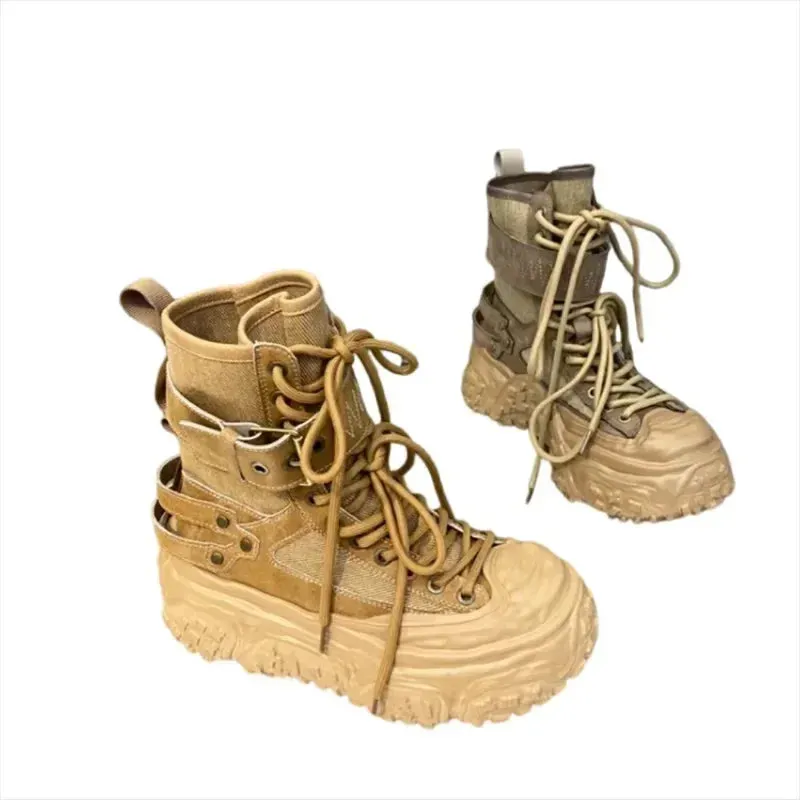 Plateau-Stiefel für Damen Lace-up Boots