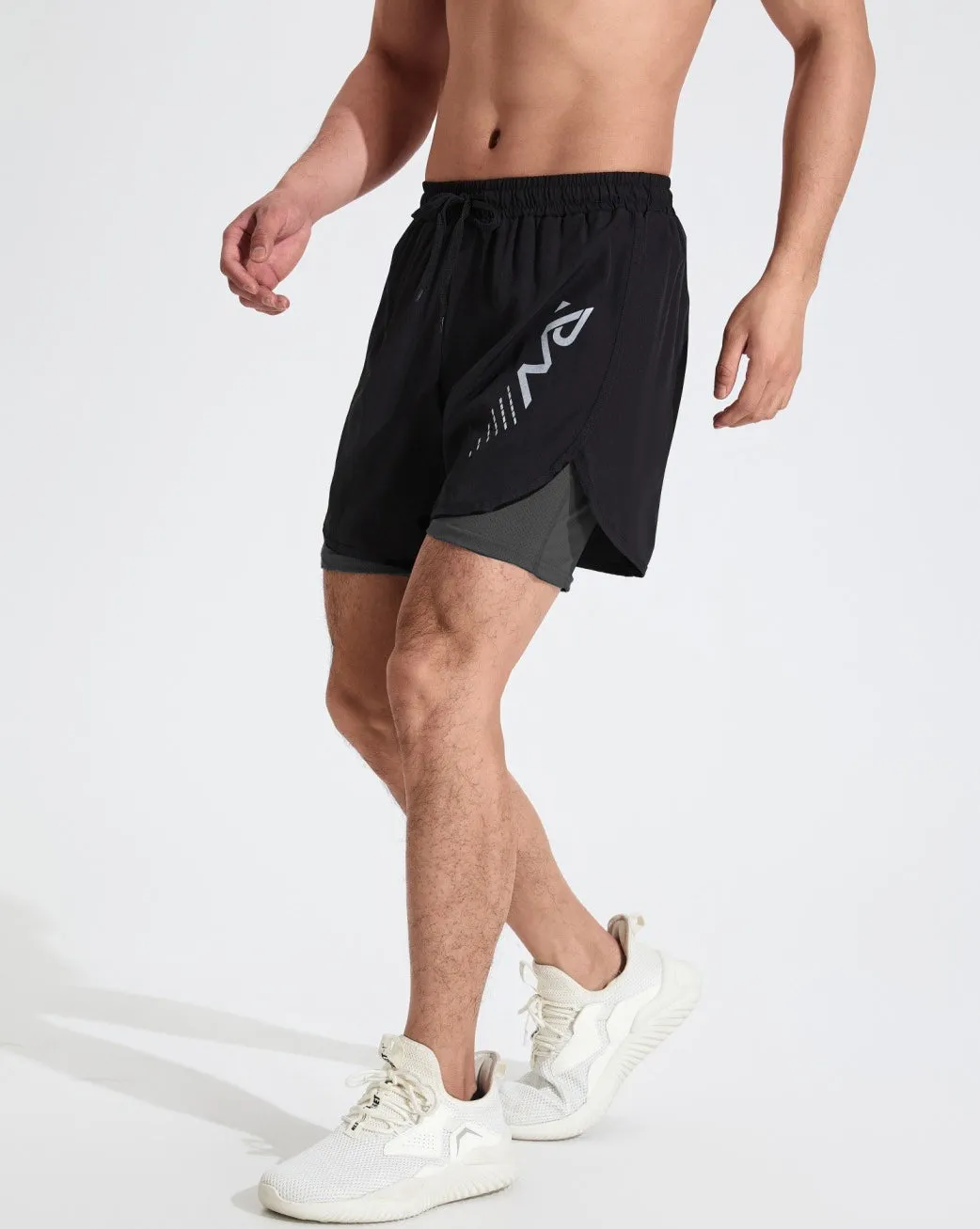 Quick-Drying High-Elastic Breathable Fake-Two Sports Shorts D