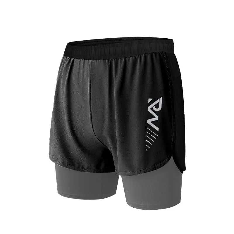 Quick-Drying High-Elastic Breathable Fake-Two Sports Shorts D