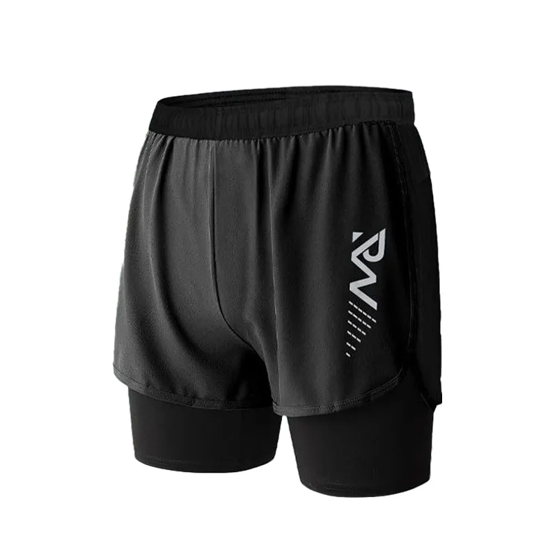 Quick-Drying High-Elastic Breathable Fake-Two Sports Shorts D