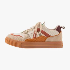 Retro Corduroy Brown Sneakers Shoes For Women