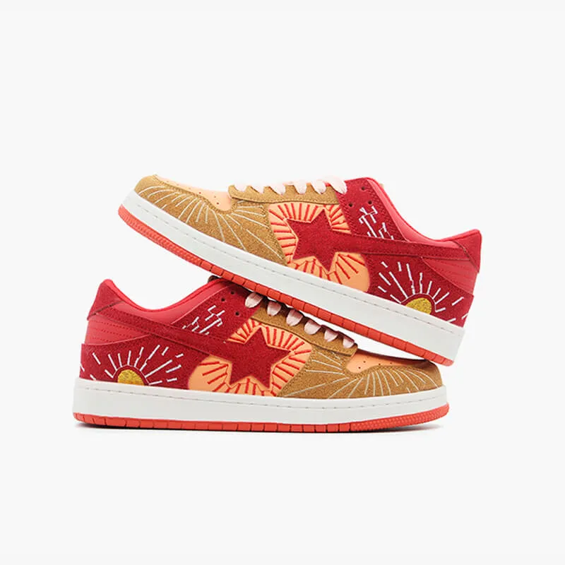 Retro Star Rising Sun Skate Shoes Sneakers