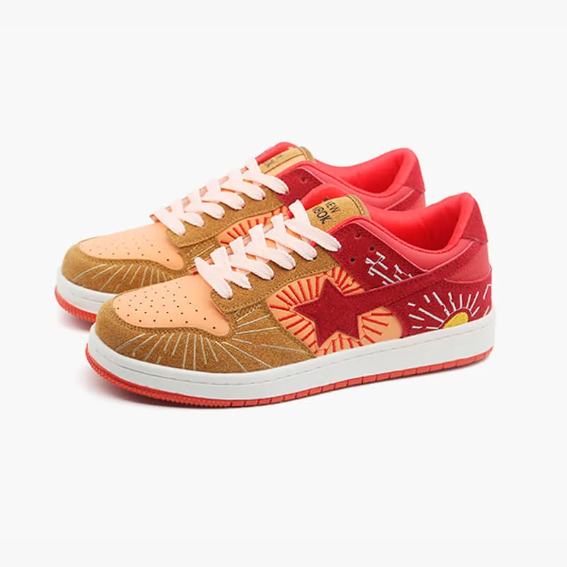 Retro Star Rising Sun Skate Shoes Sneakers