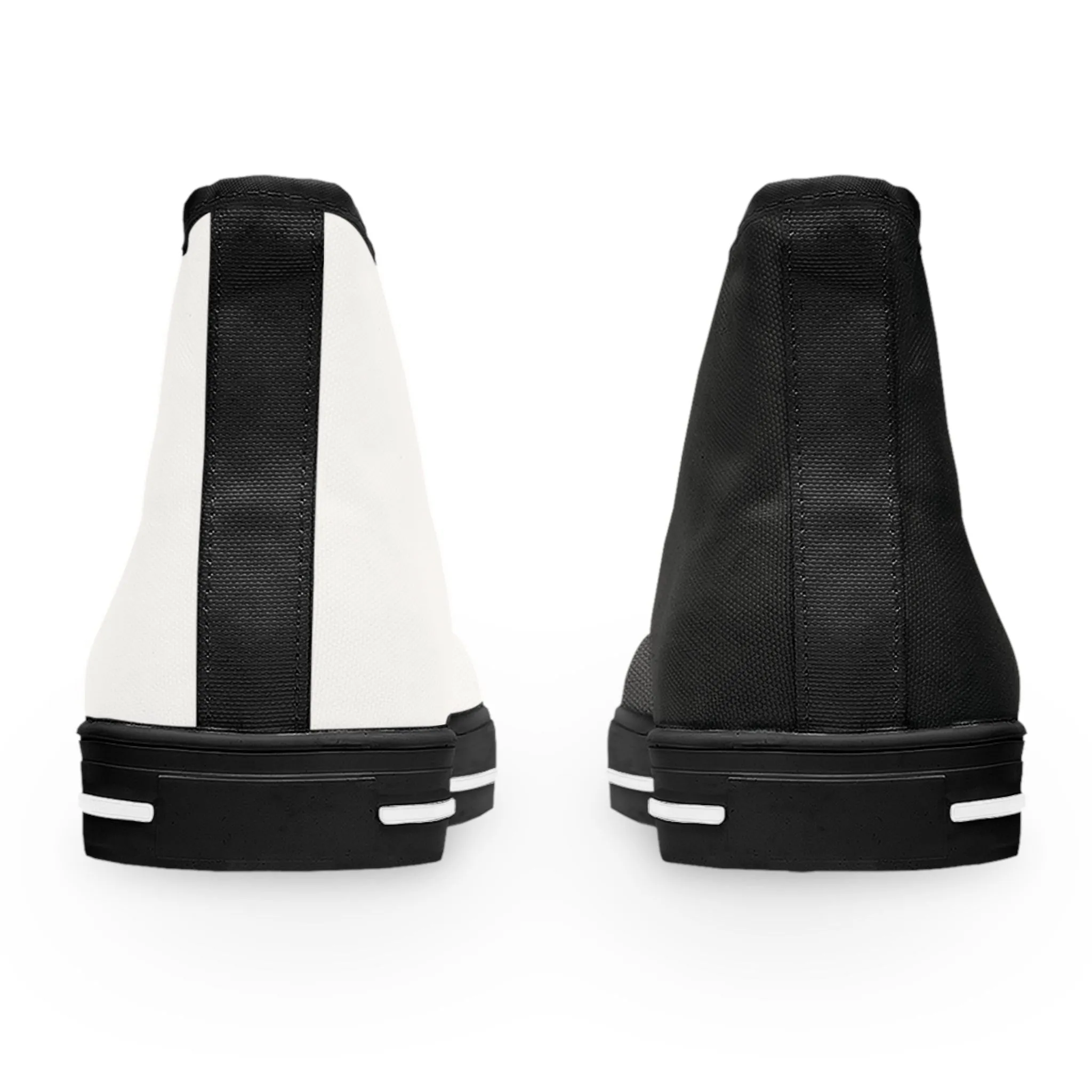 Women's Black & White Mismatched High Top Sneakers