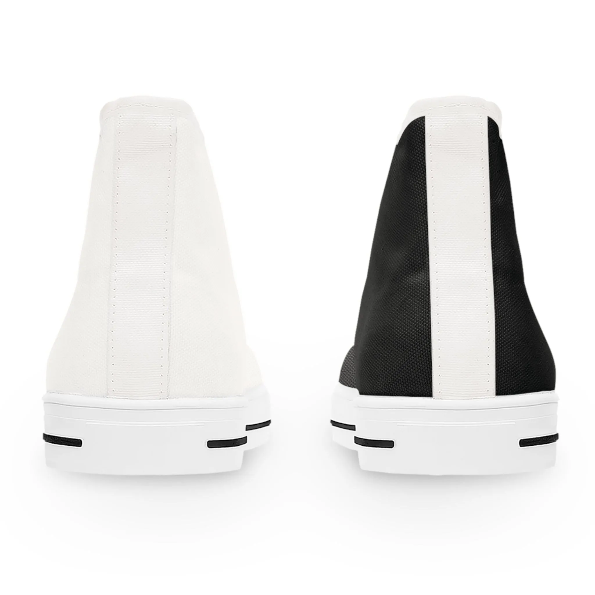 Women's Black & White Mismatched High Top Sneakers